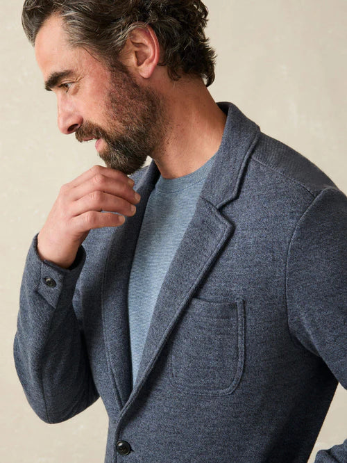 SERENOVAA  Inlet Knit Blazer (Short) - Deep Navy Melange