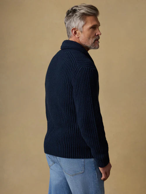SERENOVAA  Cotton Cardigan - Playa Navy