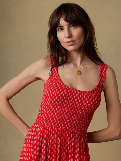 SERENOVAA  Smocked Dress - Red Lotus Floral