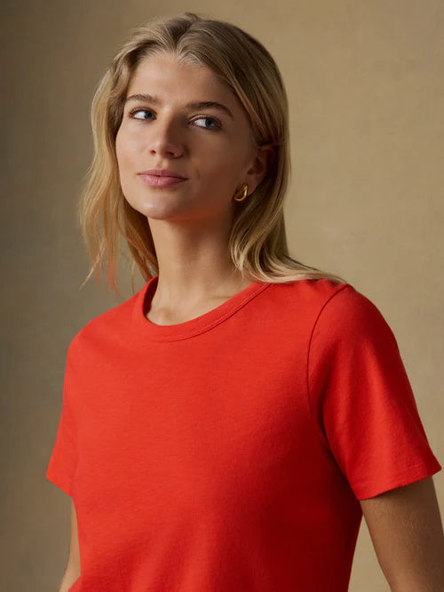 SERENOVAA  Sunwashed Regenerative Tee - Poppy Red