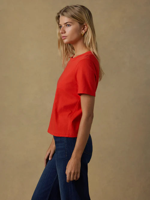 SERENOVAA  Sunwashed Regenerative Tee - Poppy Red