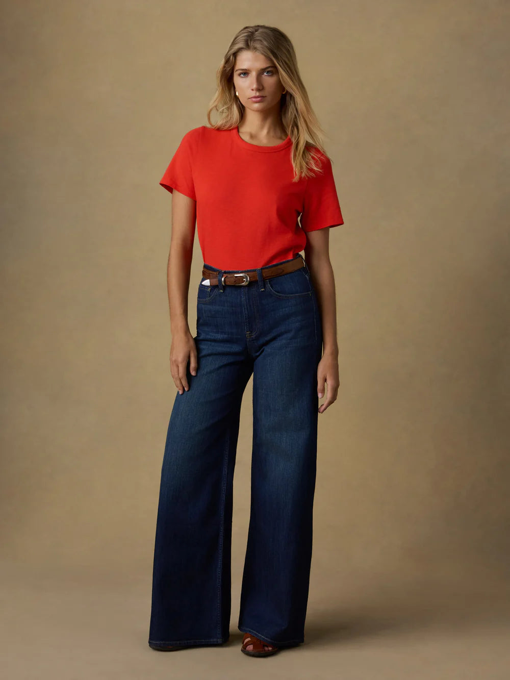 SERENOVAA  Sunwashed Regenerative Tee - Poppy Red