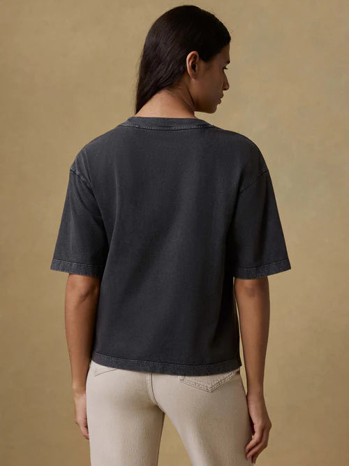 SERENOVAA  Recycled Cotton Vintage Tee - Washed Black
